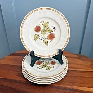 Americana Hearthside Berries & Cream Salad Plates Set 5 Japan 7.5" Vintage